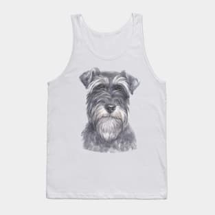 Salt & Pepper Miniature Schnauzer Watercolor Art Tank Top